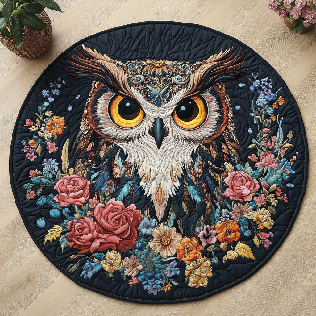 Blooming Owl CW0406026CL Quilted Round Mat