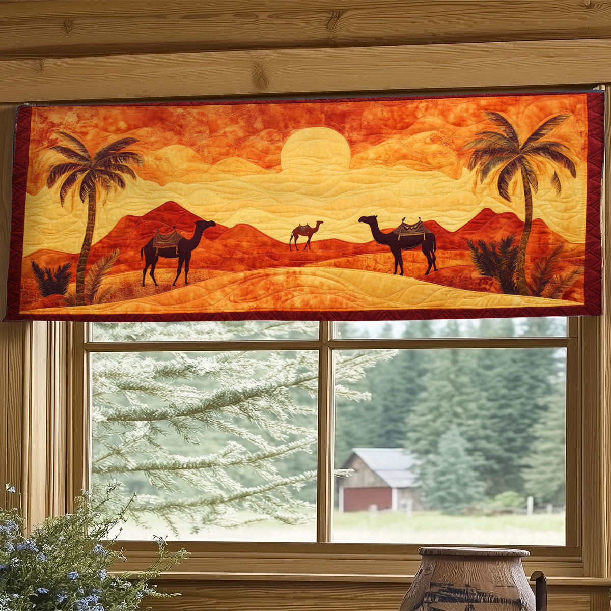 Sunset In Desert WY2904082CL Quilted Valance