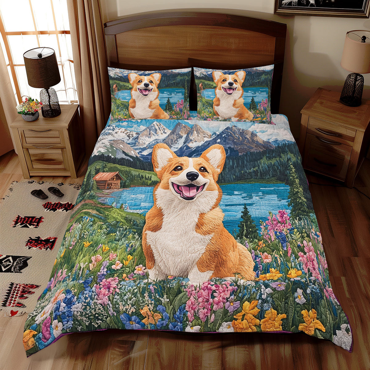 Corgi In Spring WX1312061CL Duvet Cover Set