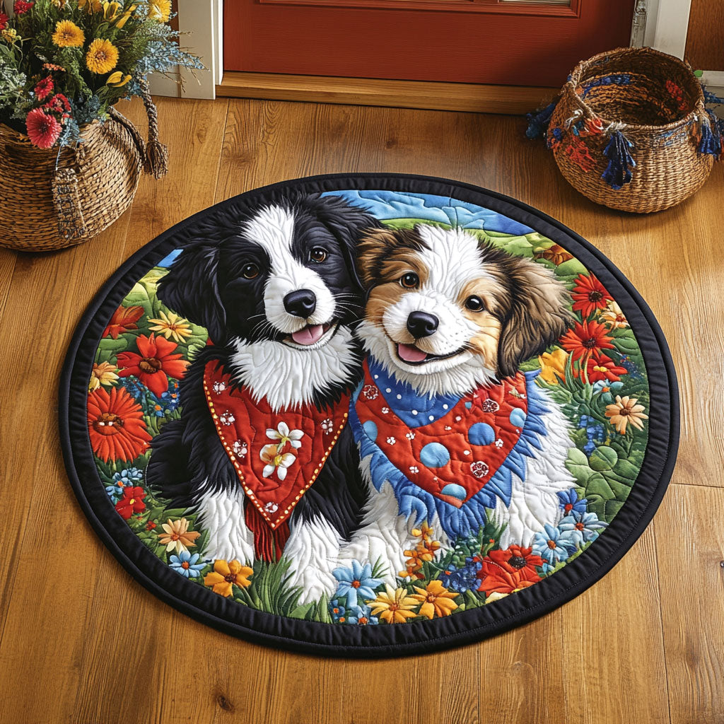 Border Collie Bond WJ1305028CL Quilted Round Mat
