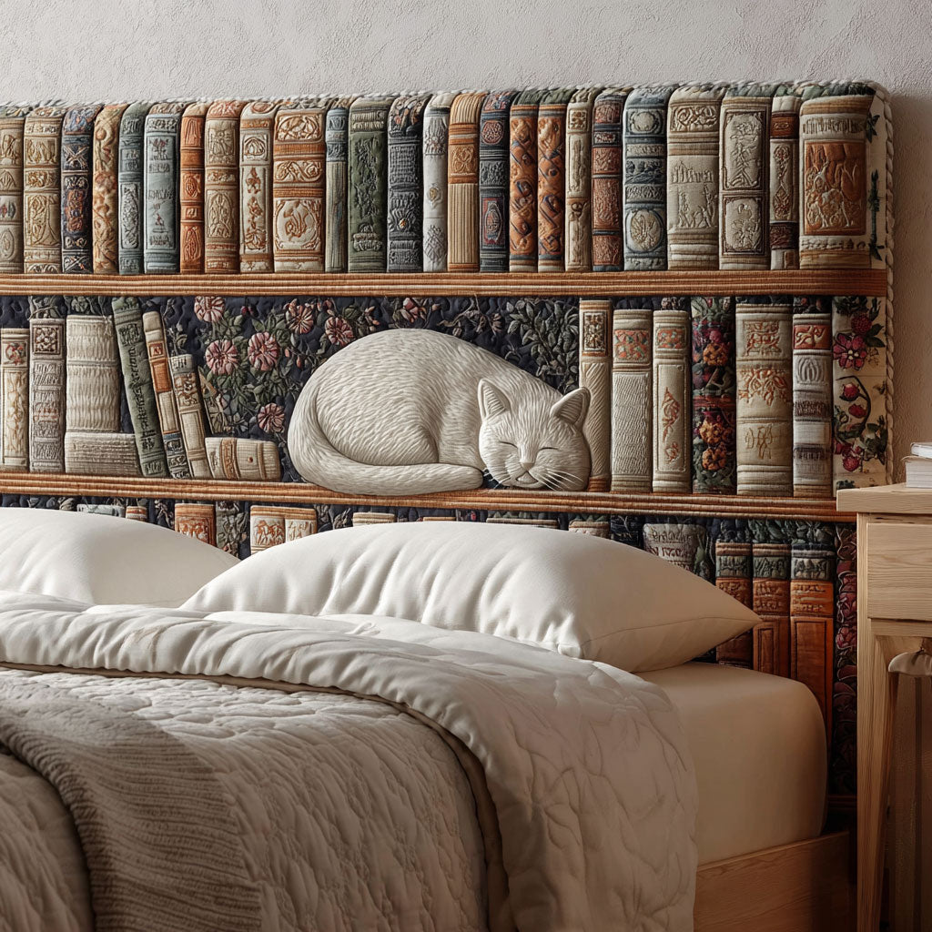 Literary Whiskers CP2912009CL Quilted Headboard Slipcover