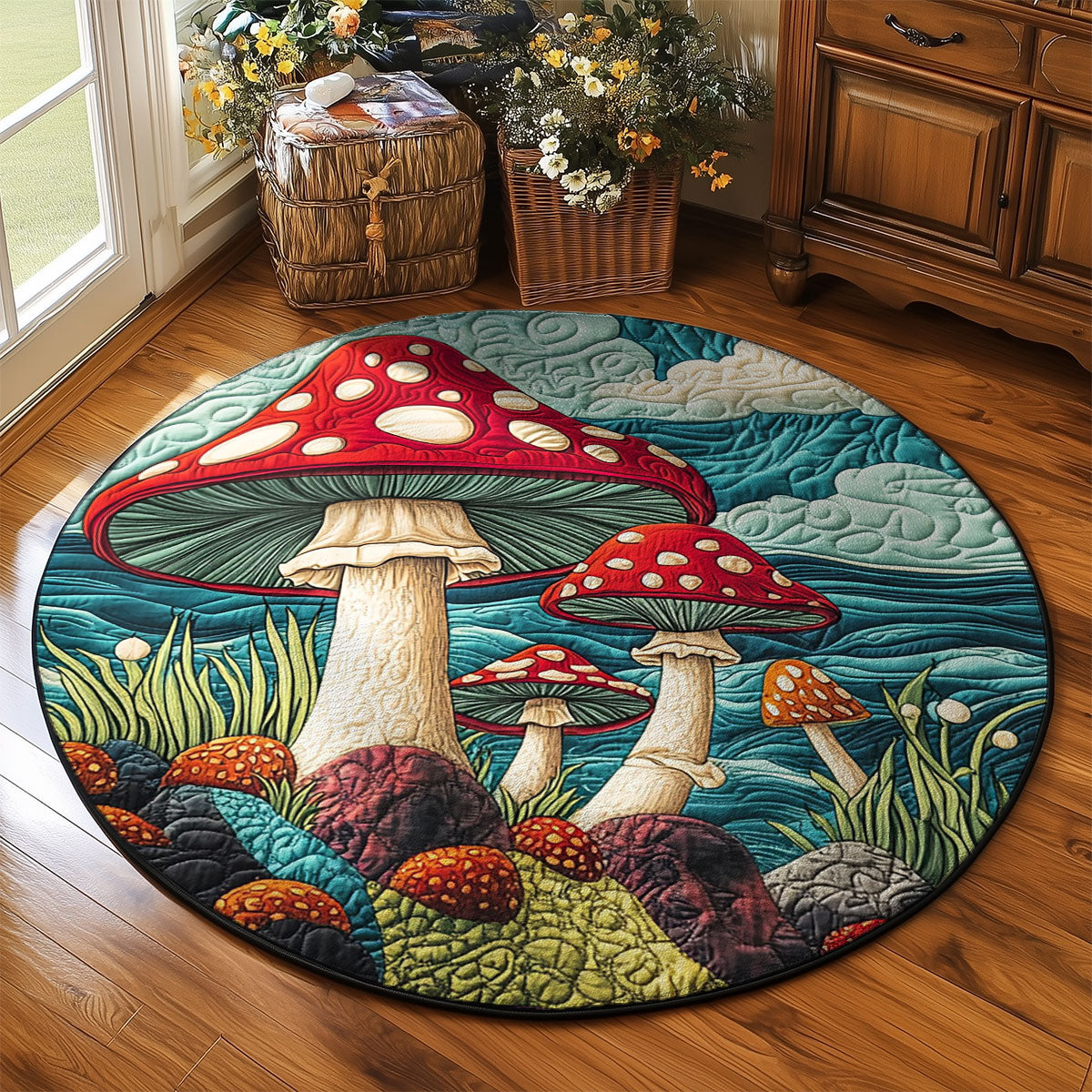 Mushroom WJ0304040CL Quilted Round Mat