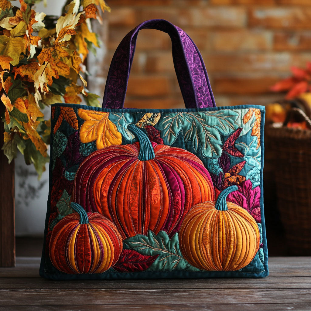Pumpkin Charm CW3009023CL Quilted Tote Bag