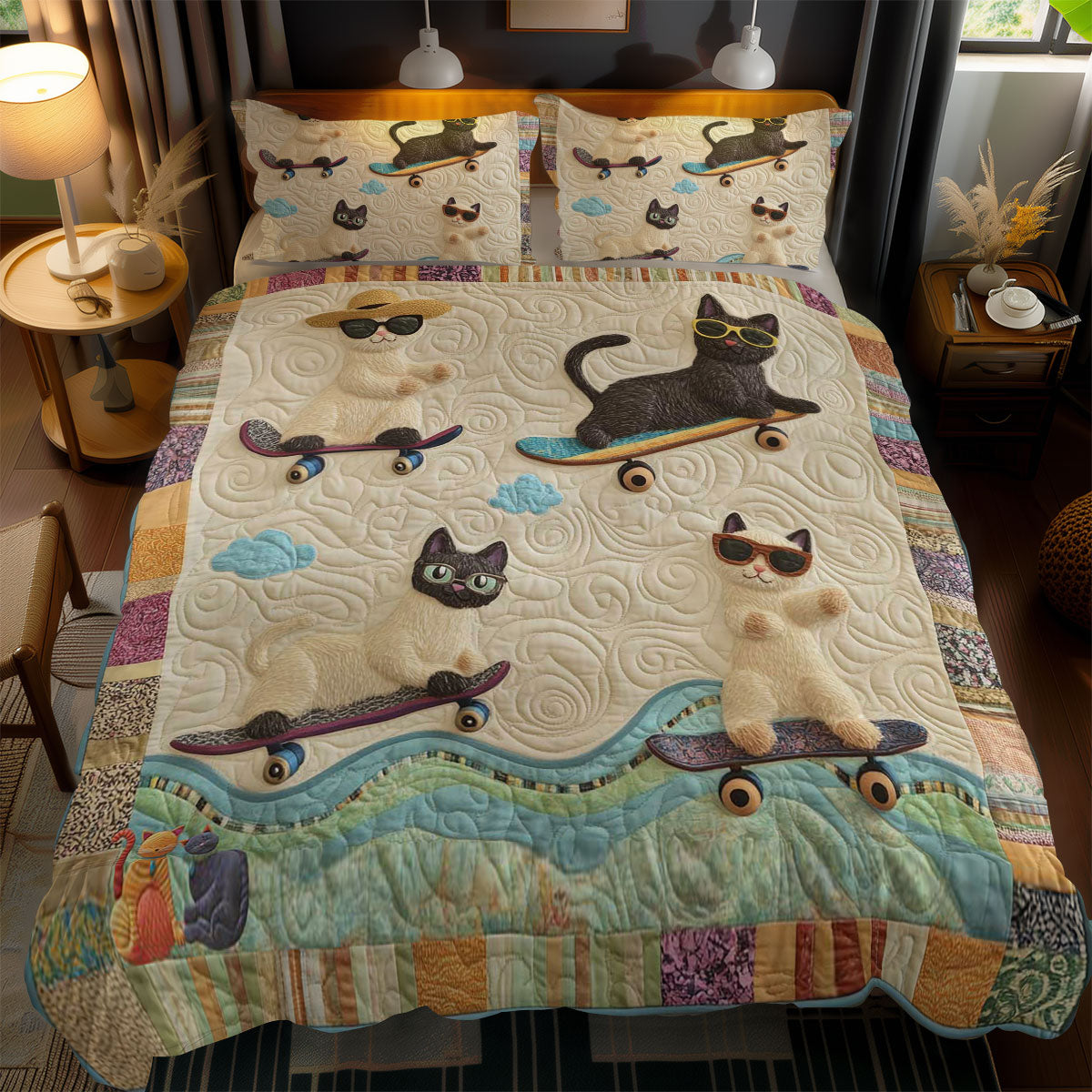 Siamese Skaters WN2311059CL Duvet Cover Set