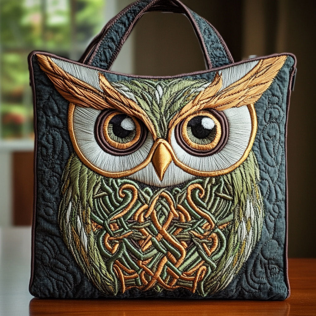 Celtic Owl Emblem CW1311039CL Quilted Tote Bag