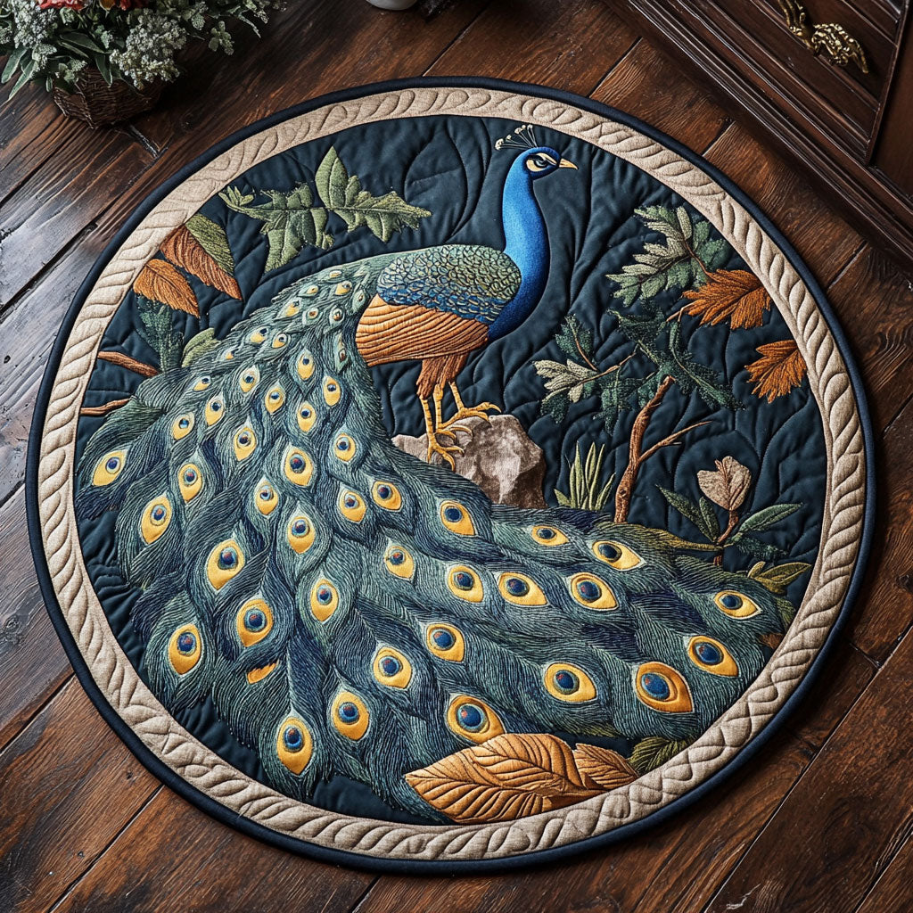 Royal Peacock CW0906042CL Quilted Round Mat