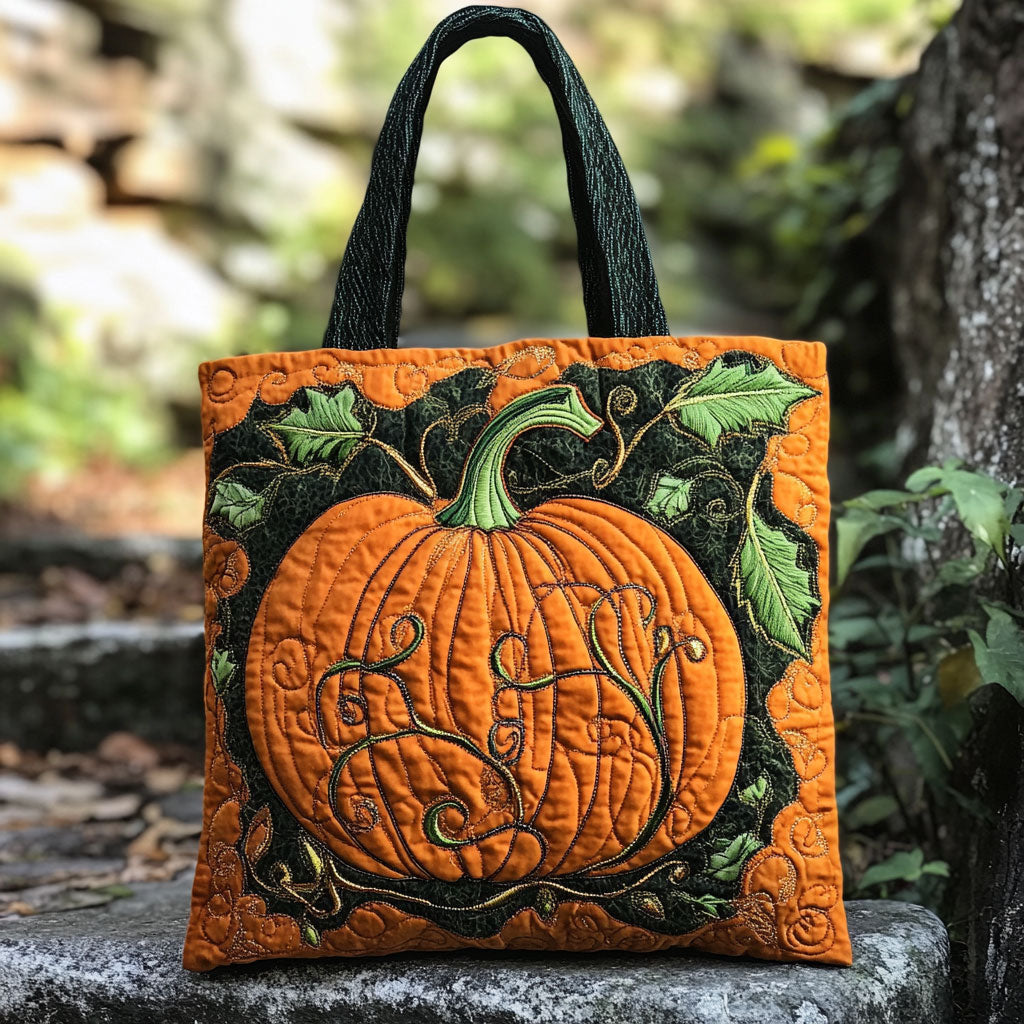 Rustic Pumpkin WN2409042CL Quilted Tote Bag