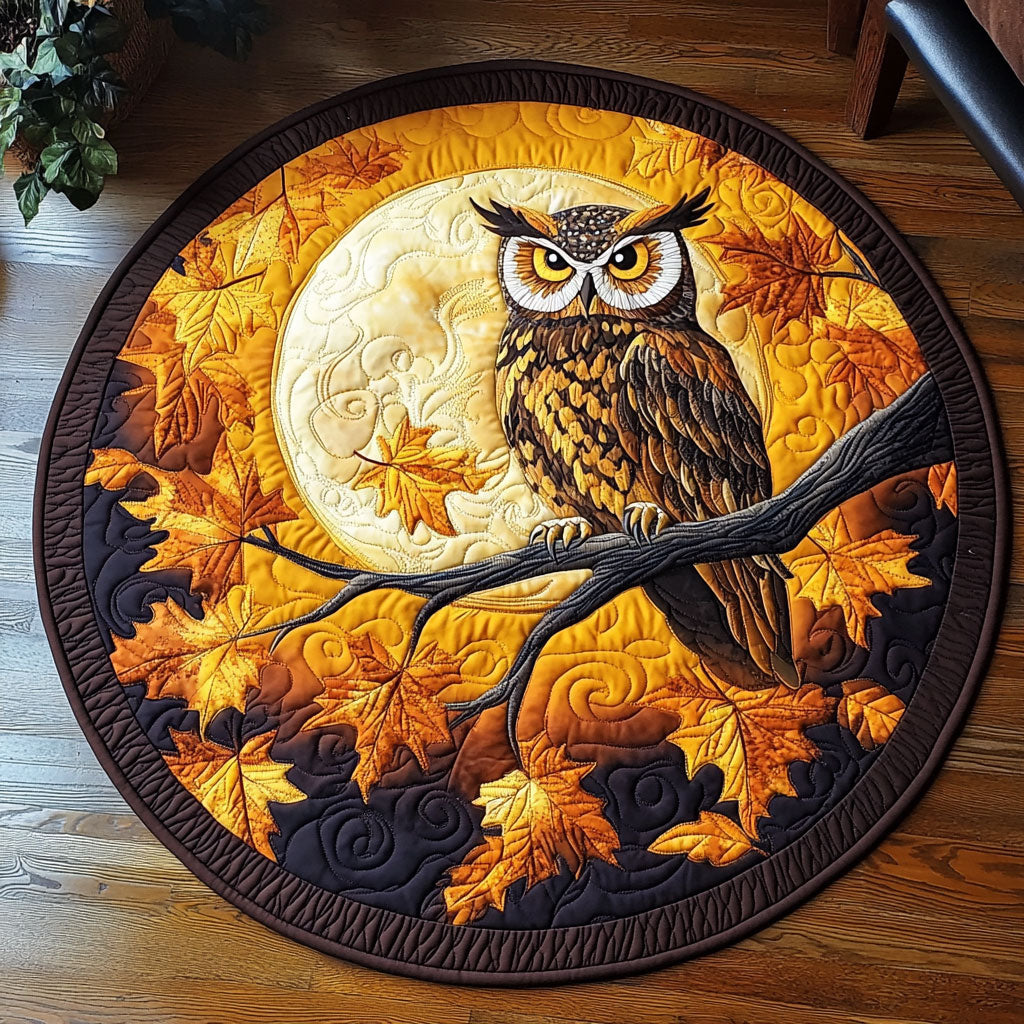 Owl Fall Charm CW2808006CL Quilted Round Mat