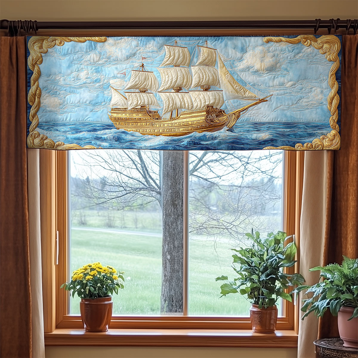 Royal Gold Ship WY0406040CL Quilted Valance