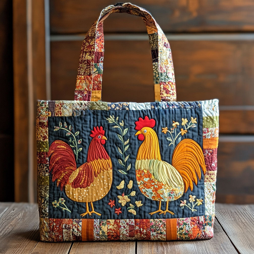 Color Patch Chicken WN1411076CL Quilted Tote Bag