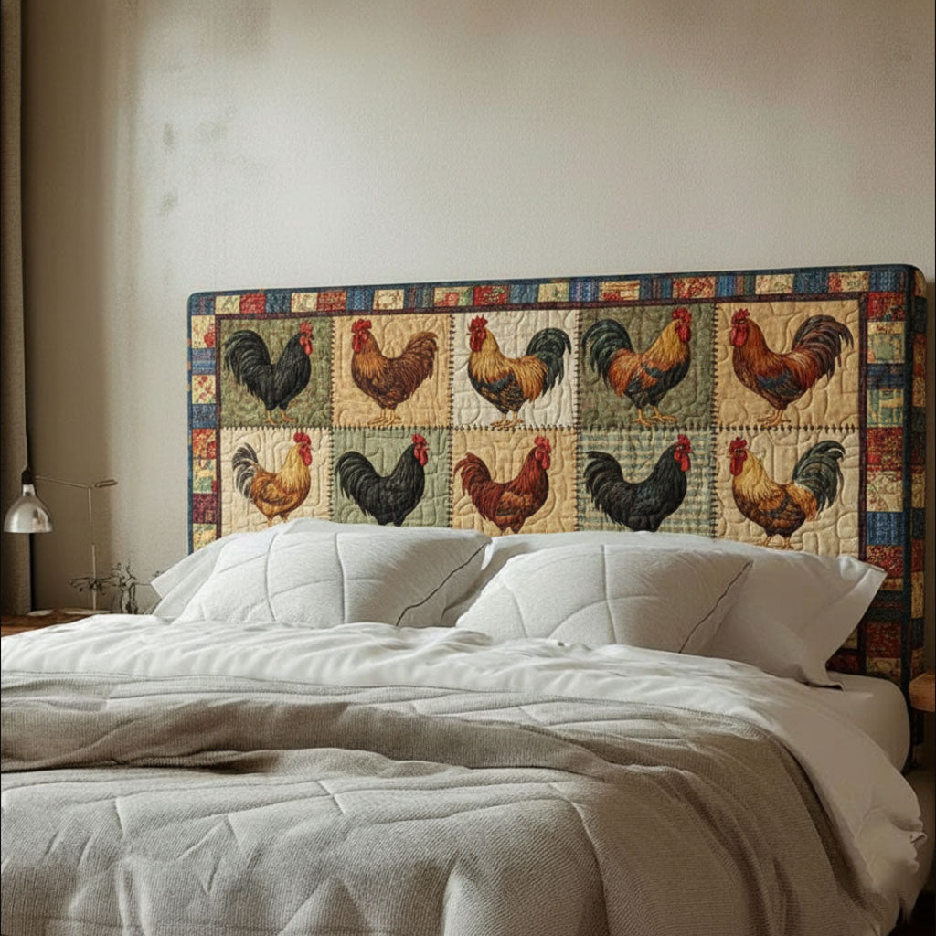 Vintage Chicken WJ1112022CL Quilted Headboard Slipcover