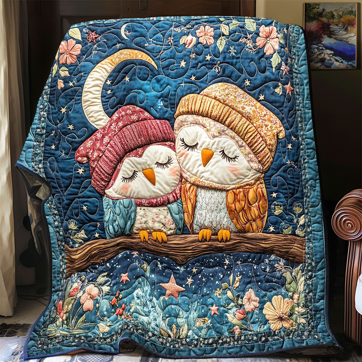 Cozy Night Of Owl WY1801061CL Quilt