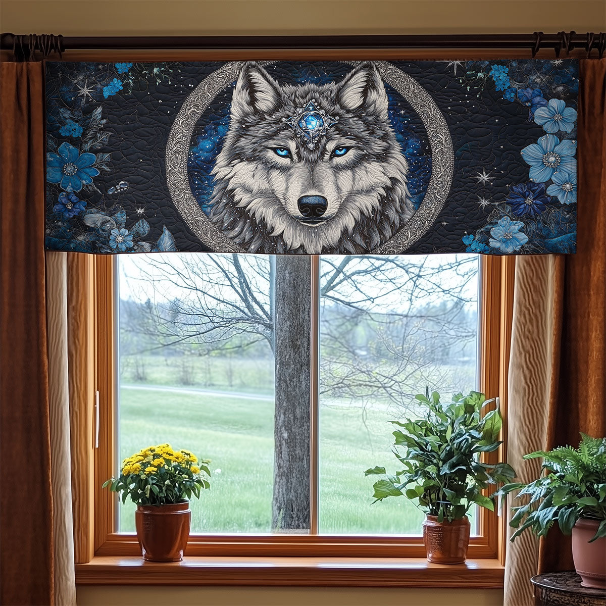 Majestic Wolf WX2205041CL Quilted Valance