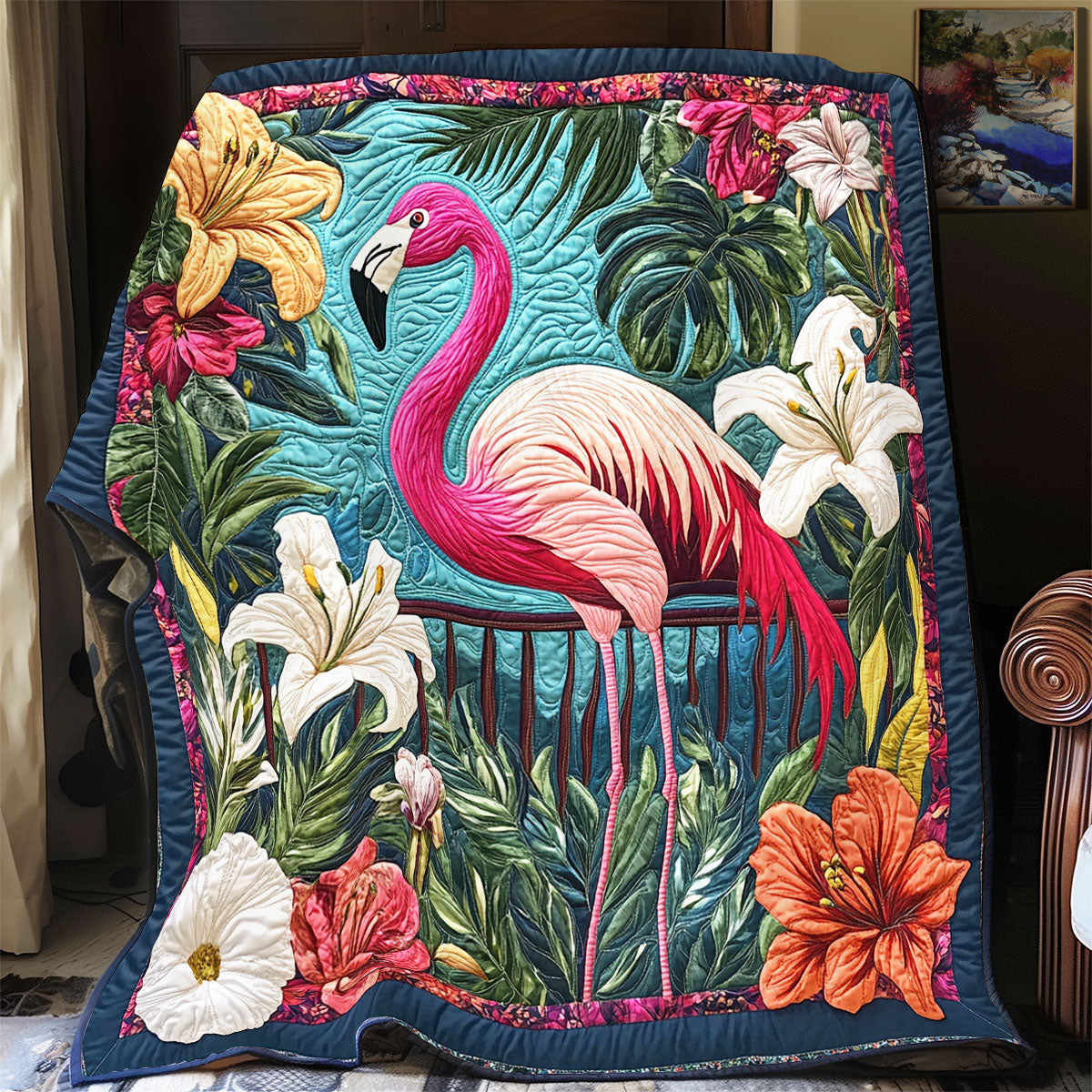 Flamingo Floral WX0406021CL Quilt