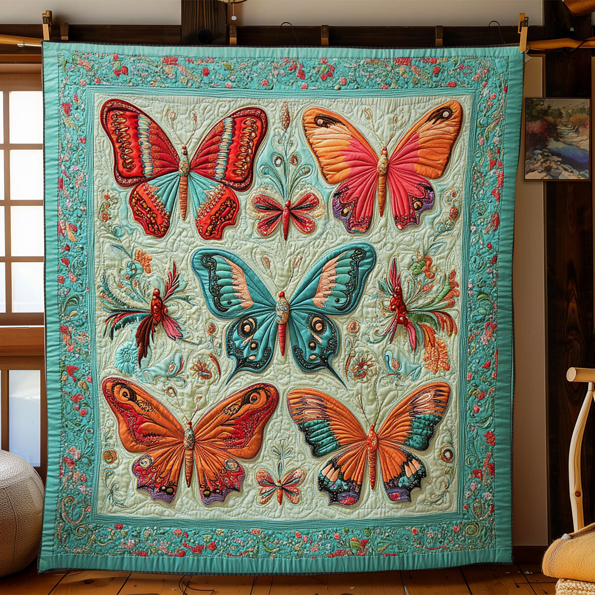 Colorful Butterfly WY2702047CL Quilt