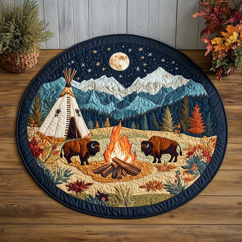 Native Style CQ2205022CL Quilted Round Mat