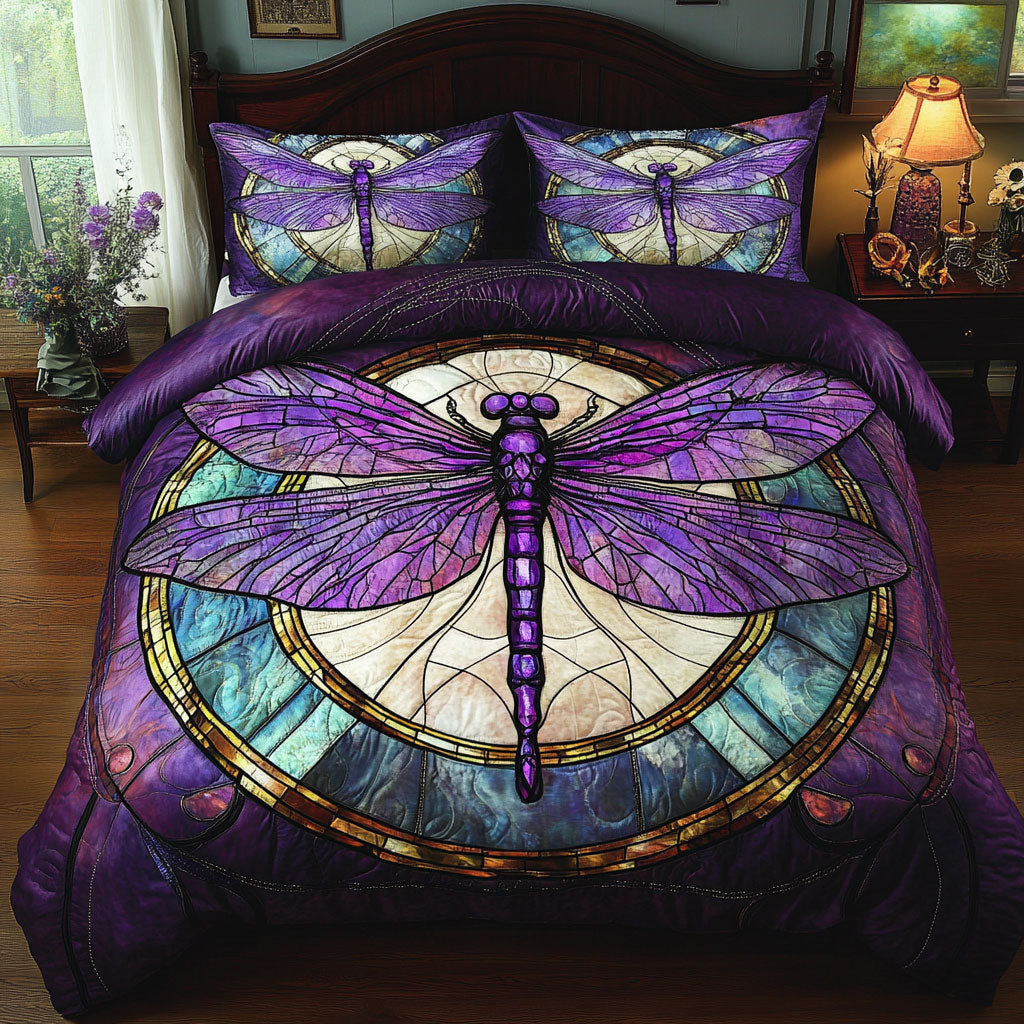 Majestic Purple Dragonfly WY2502041CL Duvet Cover Set