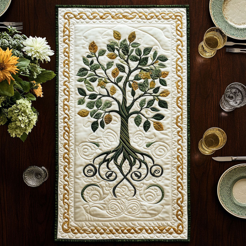 Green Beauty CP2605021CL Quilted Table Runner