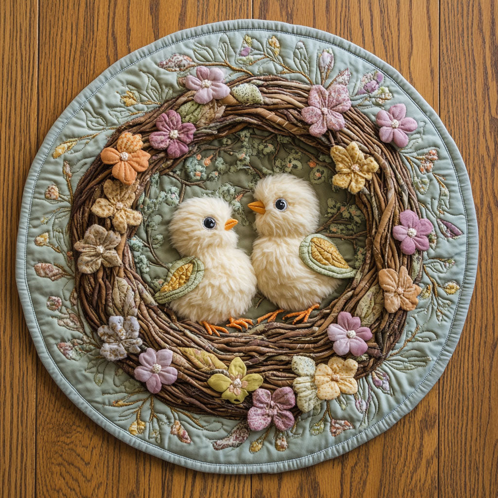 Warm Bird's Nest CQ3005002CL Quilted Round Mat