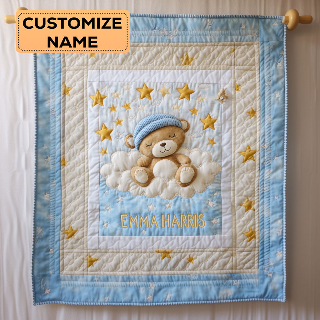 Cozy Teddy Dream CW1807001CL Personalized Baby Quilt