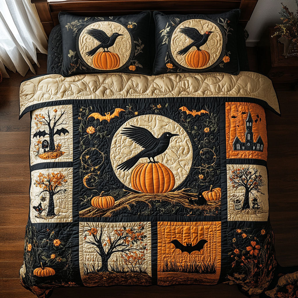 Crow Halloween Patchwork WY1508034CL Duvet Cover Set