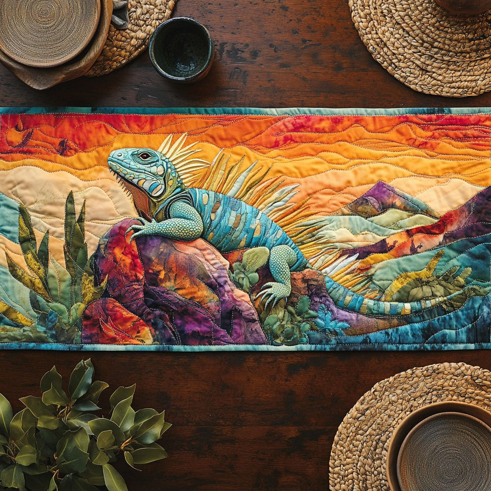 Lizard In Desert WY0506035CL Quilted Table Runner