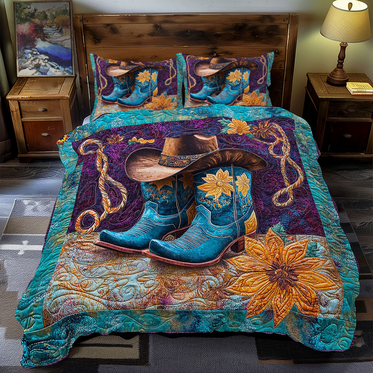 Cowboy Sunflower WY2111050CL Duvet Cover Set