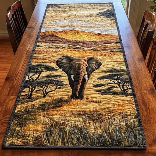 Majestic Elephant WJ0505016CL Quilted Table Runner