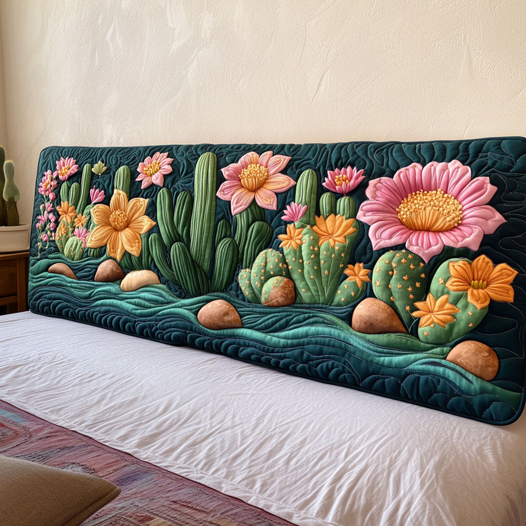 Desert Bloom Cactus KL0201038CL Quilted Headboard Slipcover