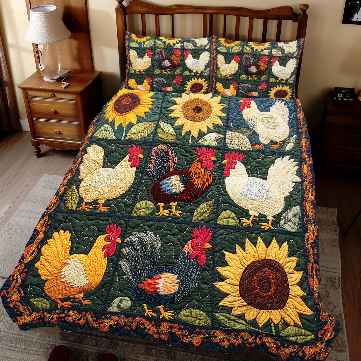 Chicken Patchwork WX1712048CL Duvet Cover Set