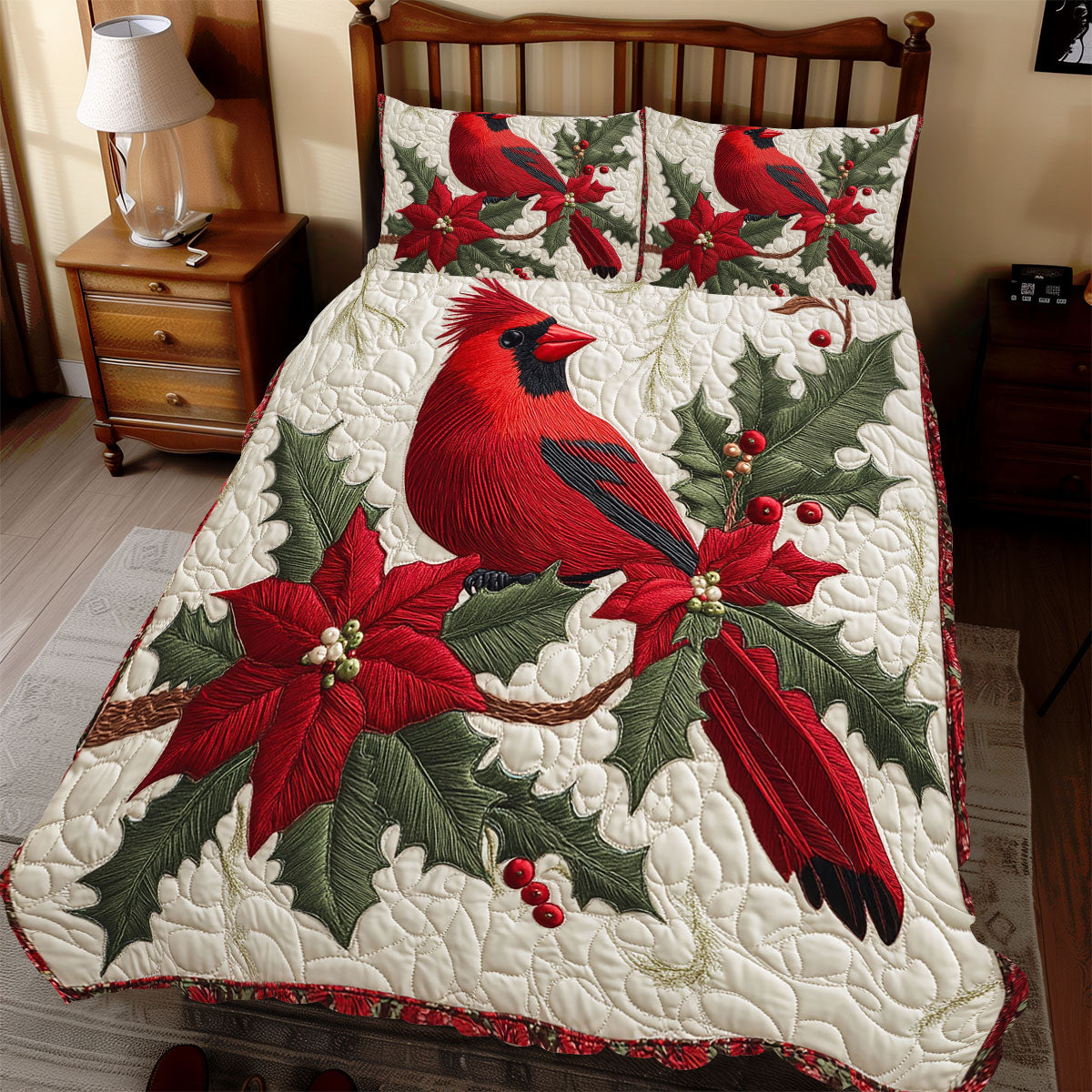 Festive Cardinal WX2412062CL Duvet Cover Set