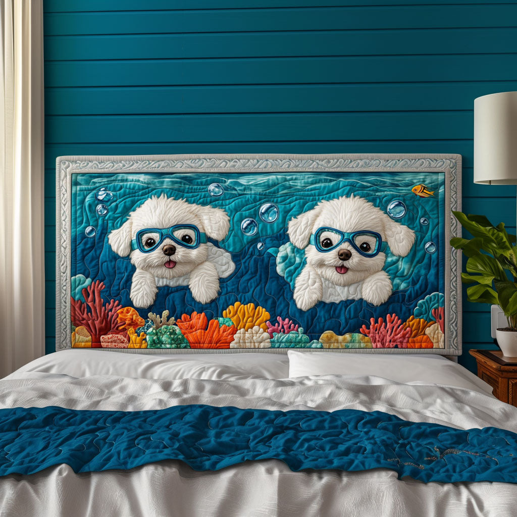Sea Breeze Puppy KL3012026CL Quilted Headboard Slipcover