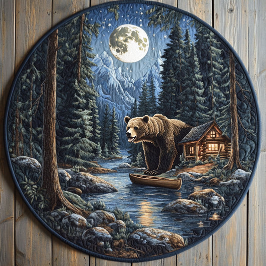 Night Bear CQ1206049CL Quilted Round Mat
