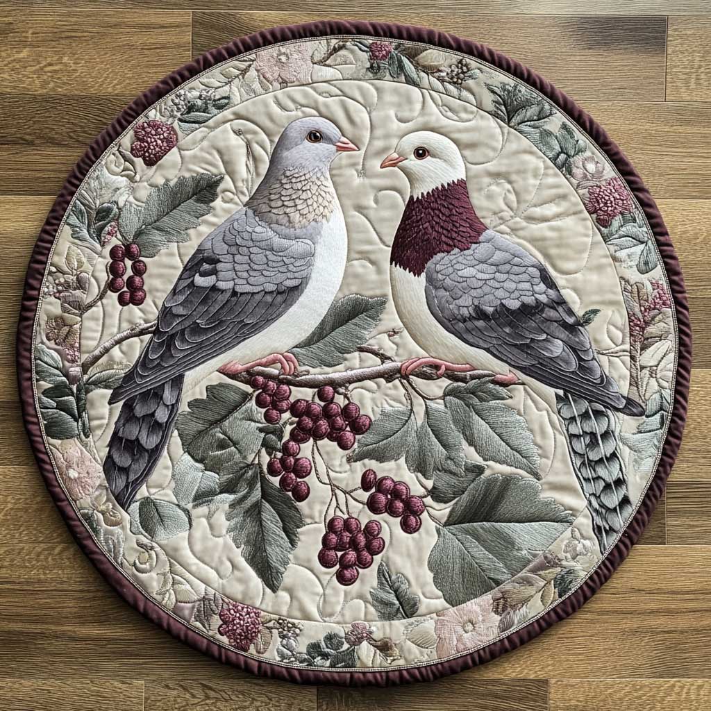 Dove Of The Harvest WN2105013CL Quilted Round Mat