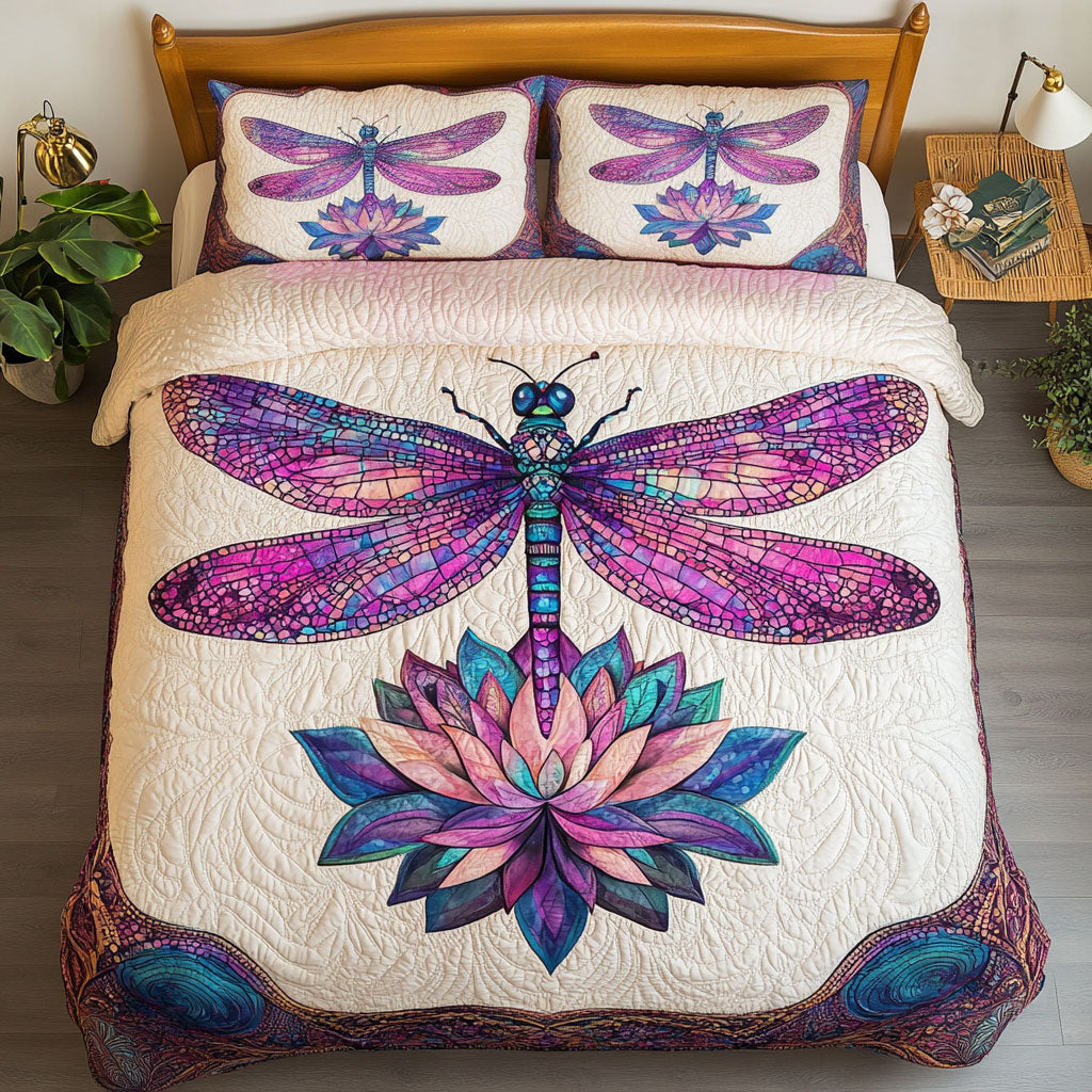 Dragonfly And Blooming Lotus DH0210029CL Duvet Cover Set