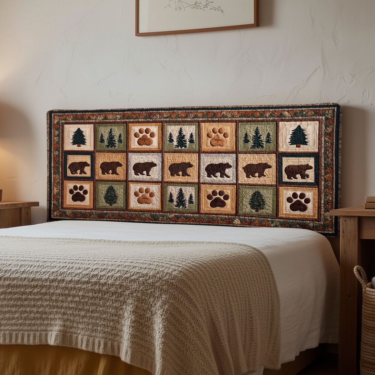 Rustic Bears CP2612008CL Quilted Headboard Slipcover