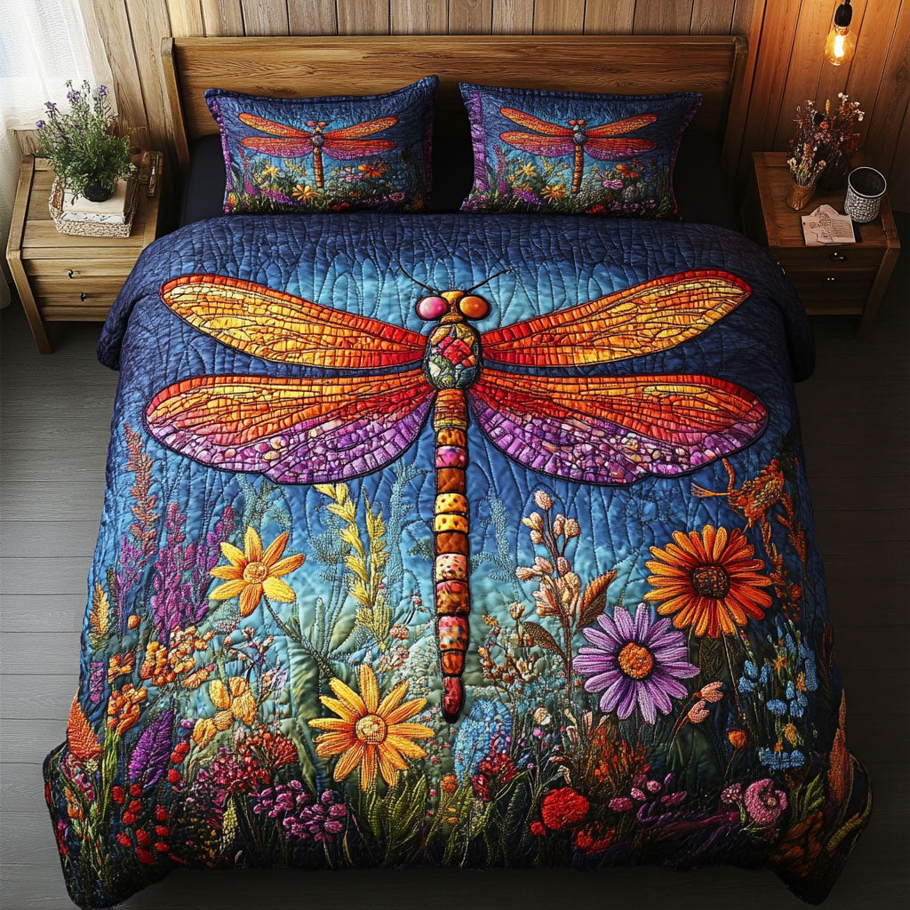 Coloful Garden And Dragonfly WY2502006CL Duvet Cover Set