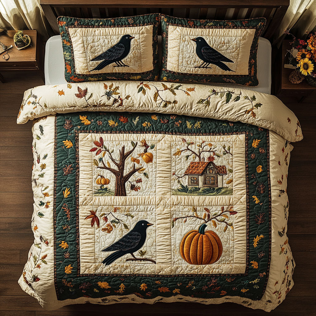 Simple Crow Autumn Day WY1508037CL Duvet Cover Set