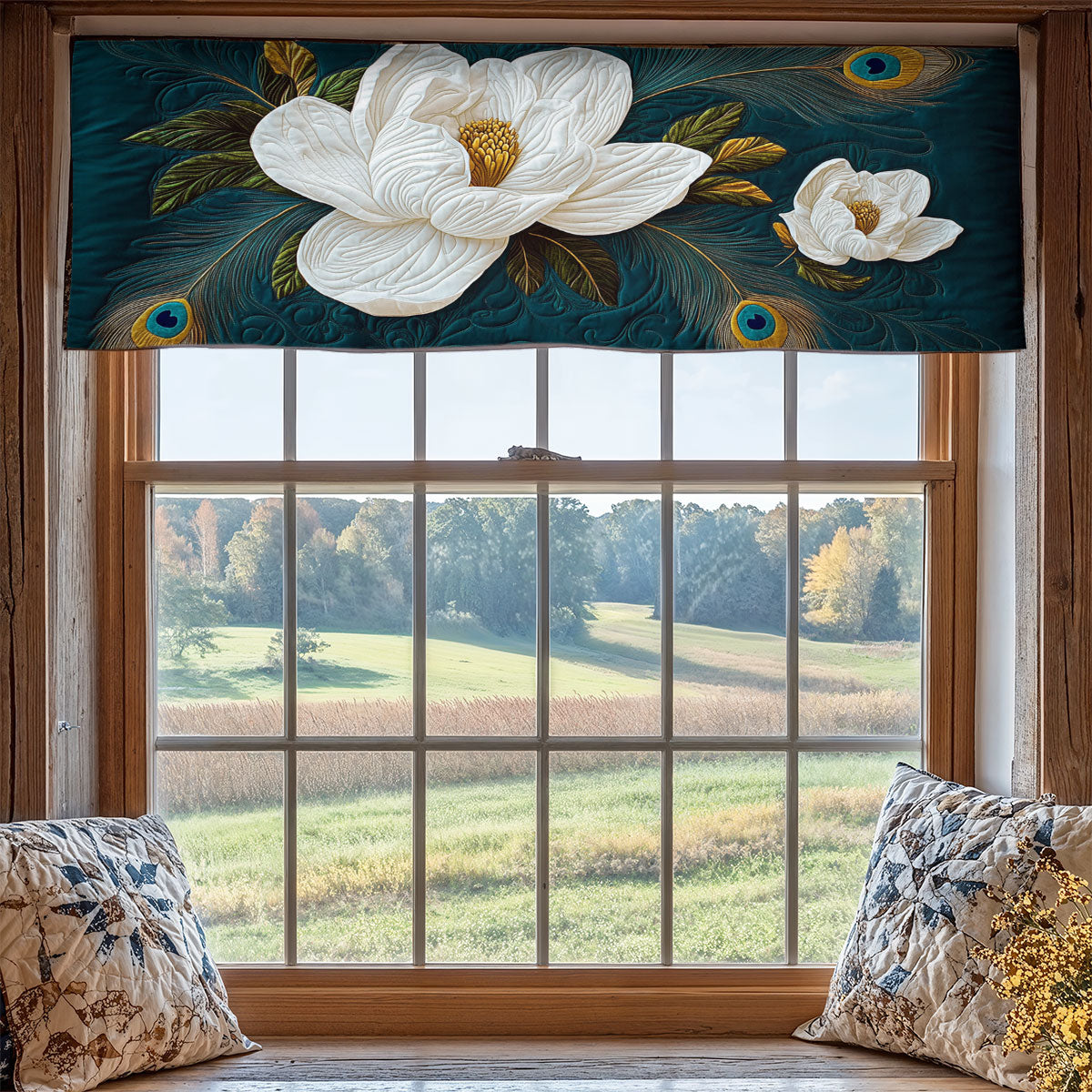 Magnolia Flower WX1405024CL Quilted Valance