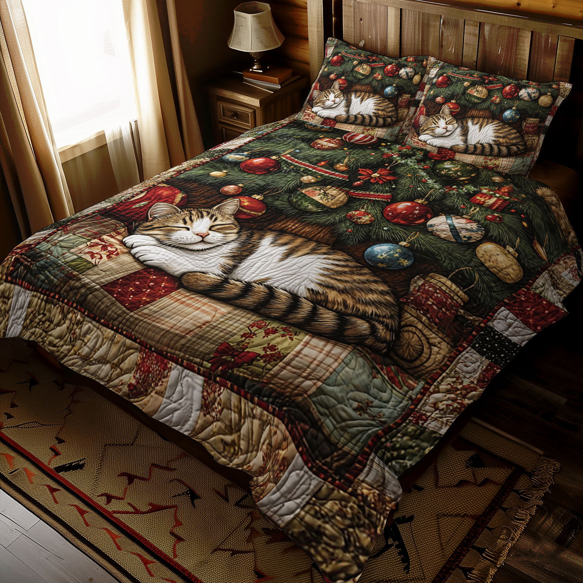 Christmas Sleeping Cat WJ2611035CL Duvet Cover Set