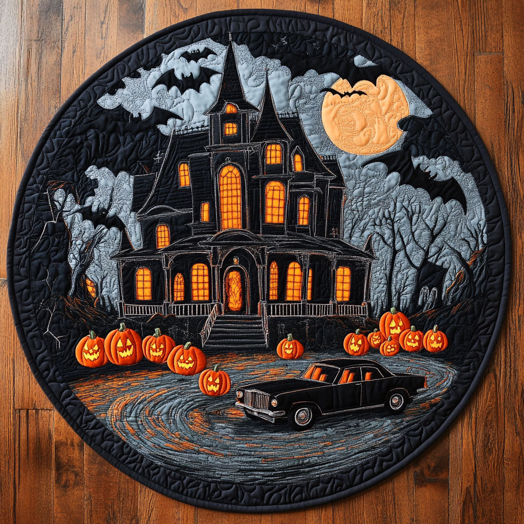 Spooky Manor CW0609008CL Quilted Round Mat
