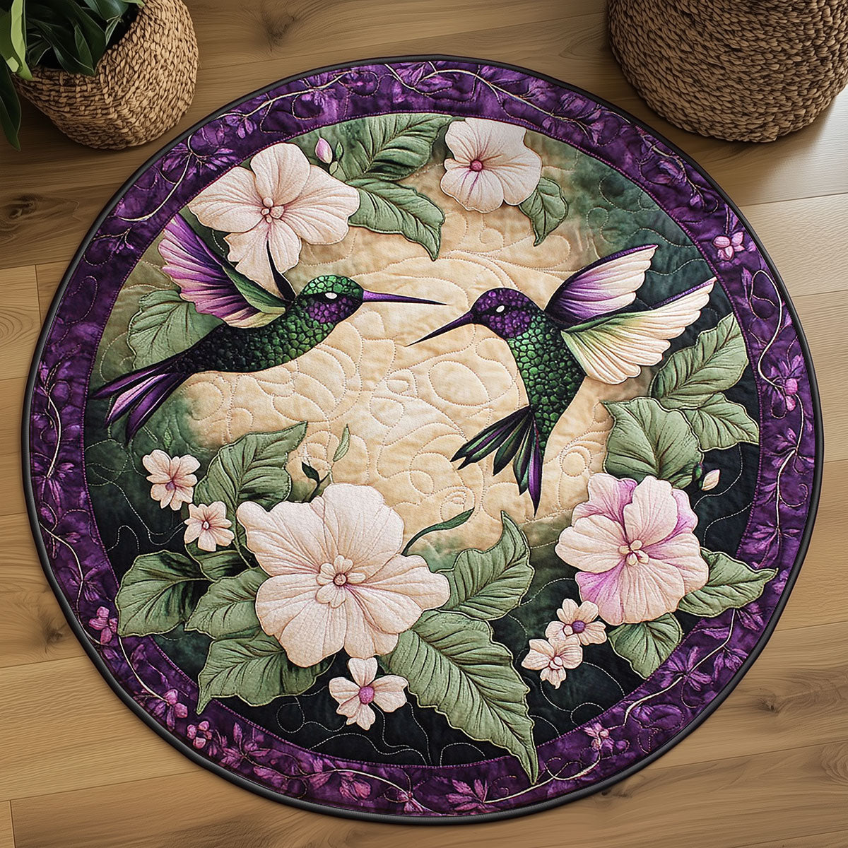 Humming Flight WY2203067CL Quilted Round Mat