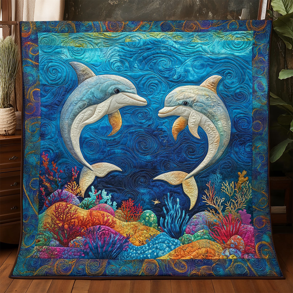 Couple Dolphin WX3105013CL Quilt