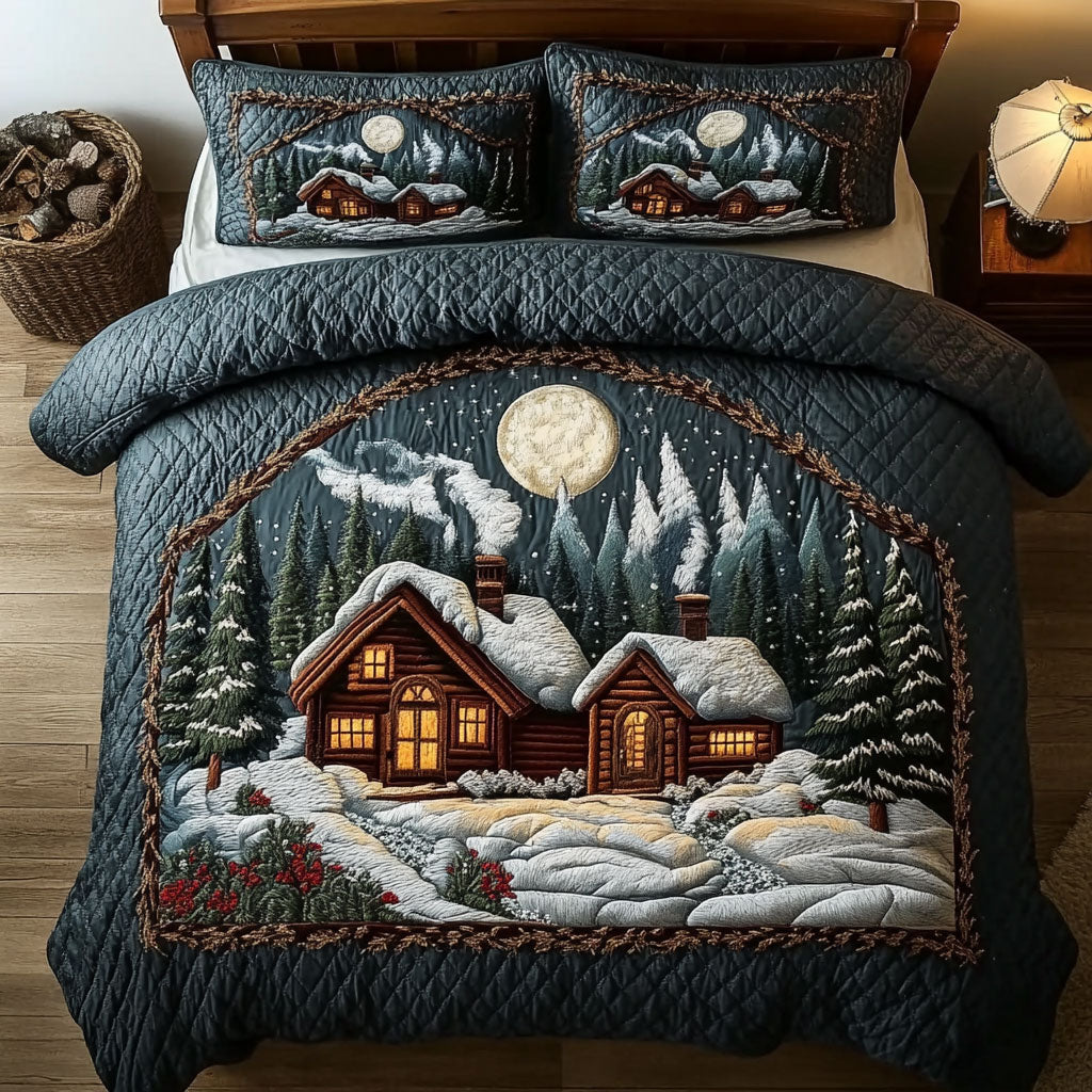 Frozen Moon Forest Cabin WN0110020CL Duvet Cover Set