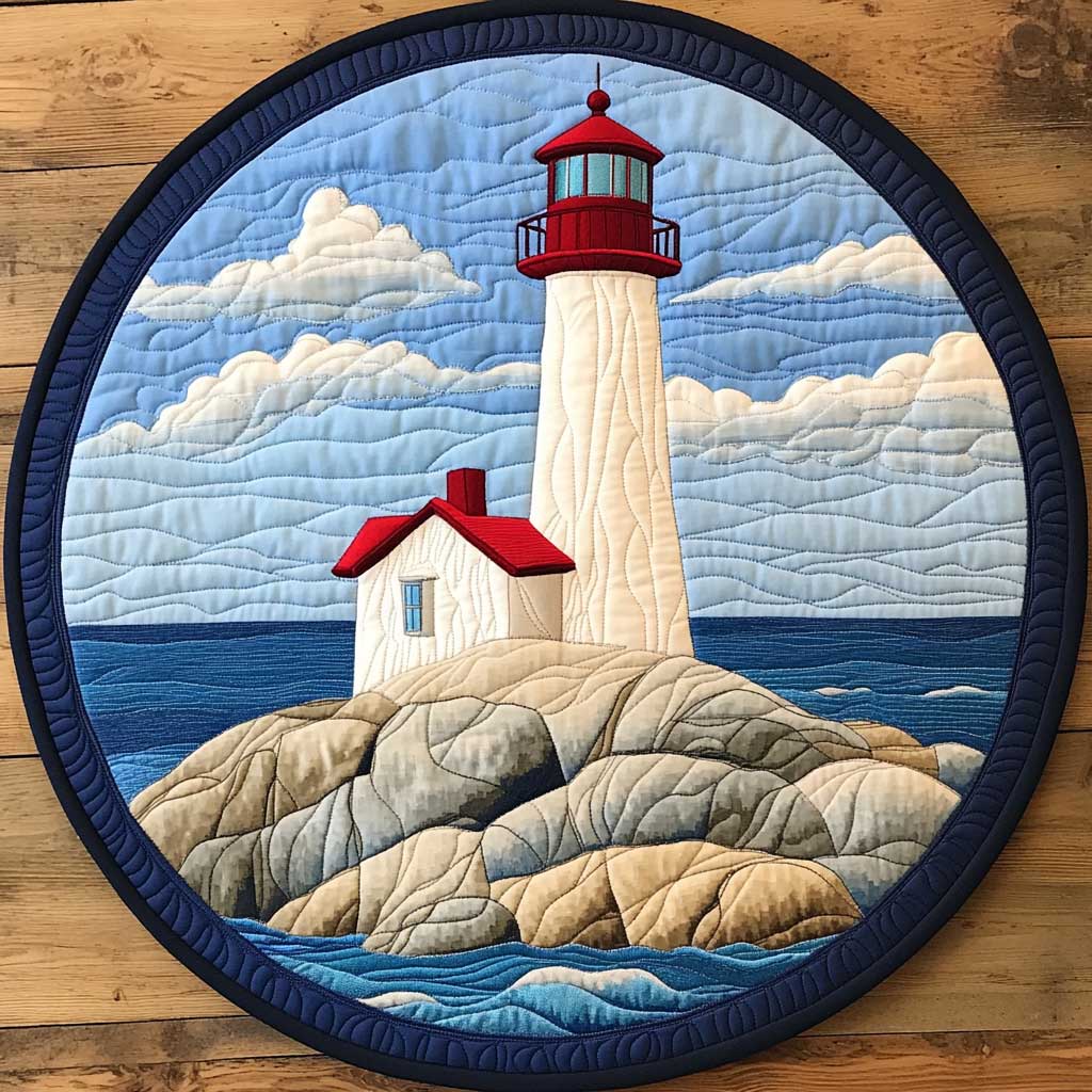 Seafarer’s Lighthouse WN2503120CL Quilted Round Mat