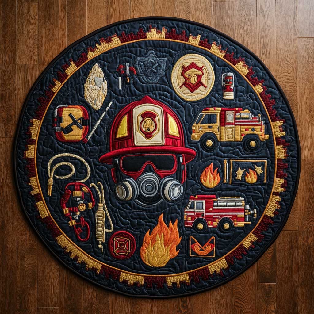 Firefighter Pride WN1205020CL Quilted Round Mat