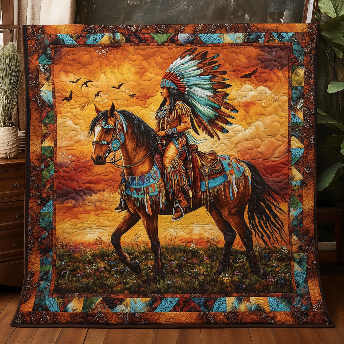 Majestic Native Woman WX3105043CL Quilt