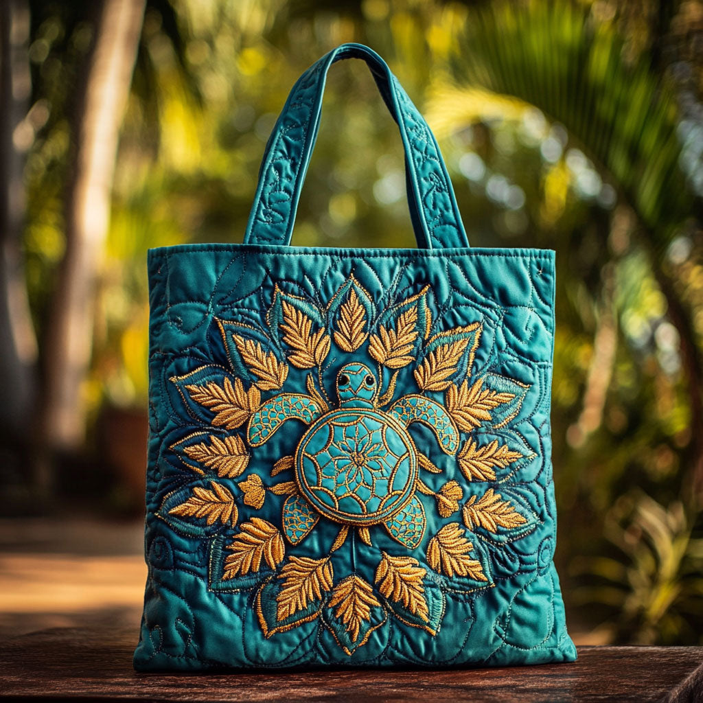 Sunray Turtle Mandala WN3009053CL Quilted Tote Bag