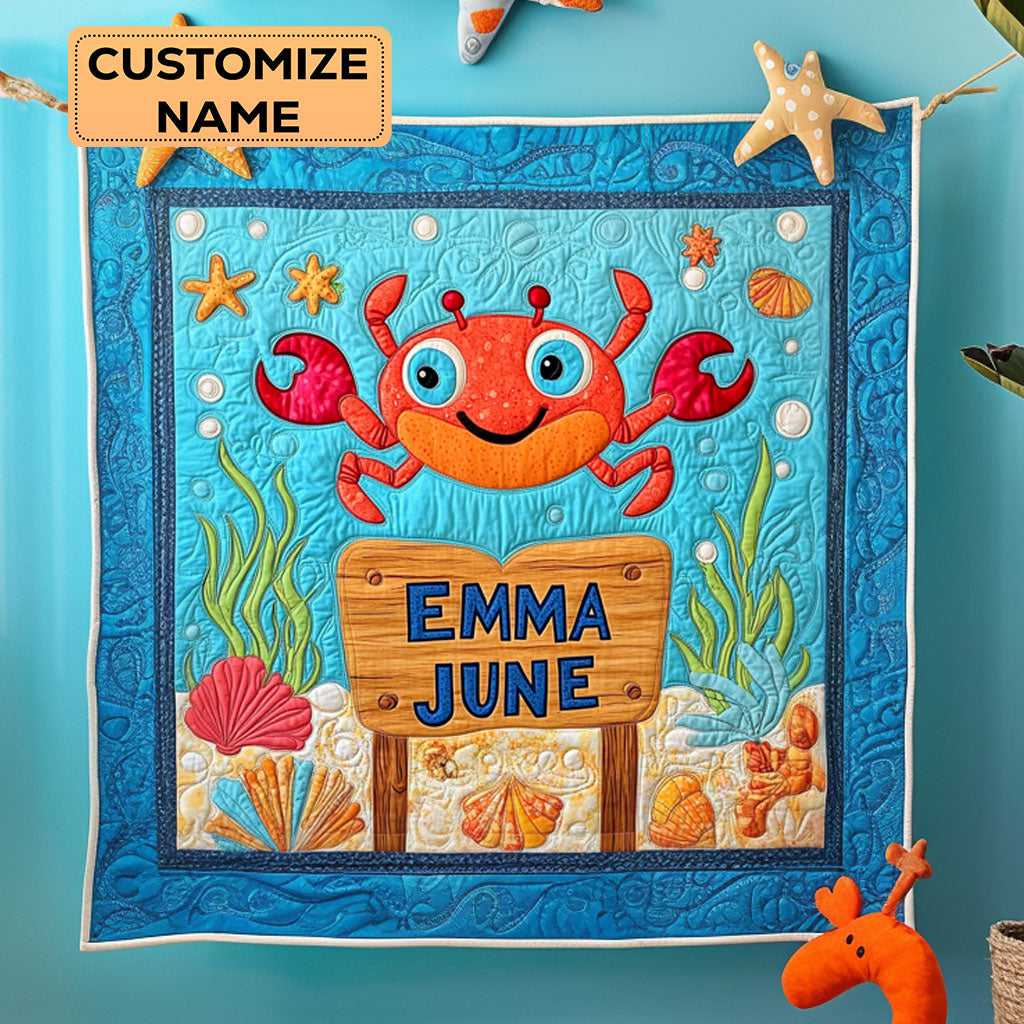 Cute Crabbles WY0108021CL Personalized Baby Quilt