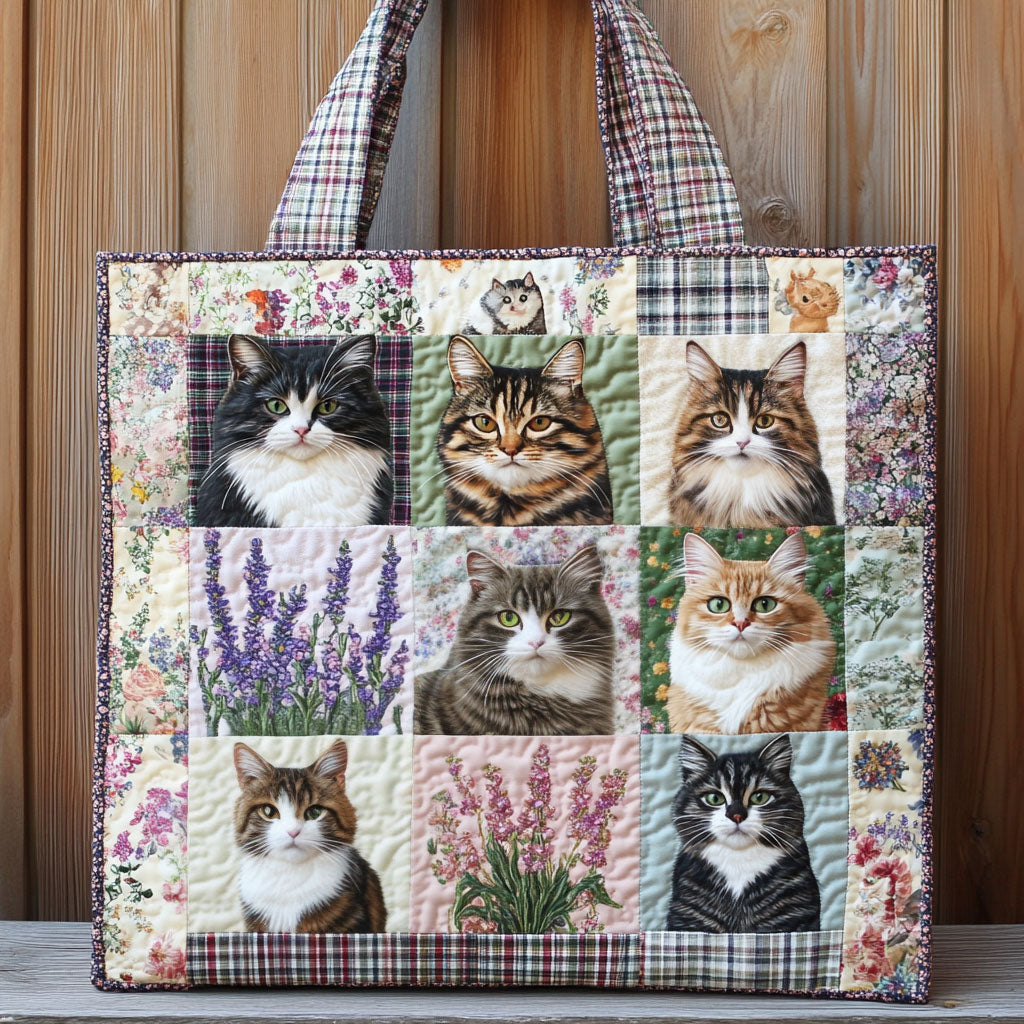 Morning Dew Cat WN0611073CL Quilted Tote Bag